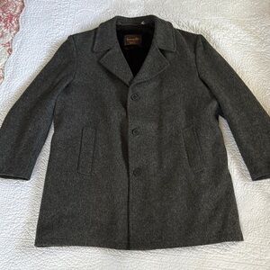 Men's Charcoal Wool Coat